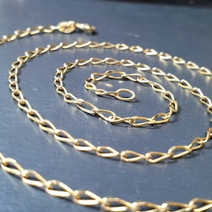Vintage 9ct GOLD Paperlink CHAIN Necklace - 17.5" long - 2.6g