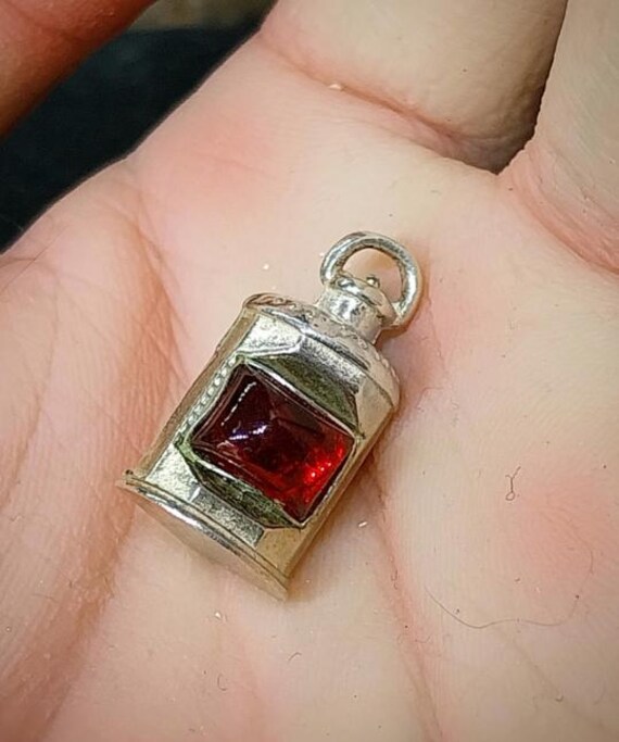 Charm (pendentif) Lanterne Ouvrant Sterling Argent 925 - Vintage, 2,7g, 1,8cm - Occasion Bon état
