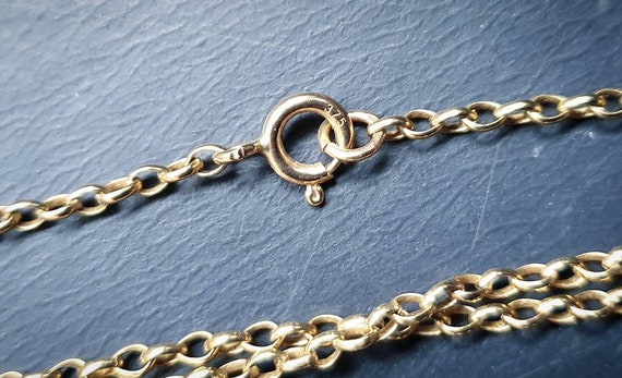 Vintage 9ct GOLD BELCHER CHAIN Necklace - 24" Lon… - image 7