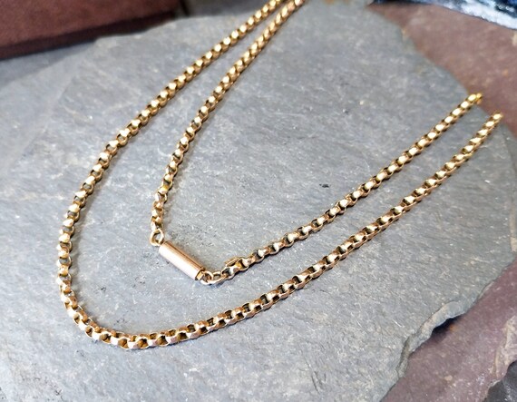 Antique 9ct Rose GOLD BELCHER Chain Necklace with… - image 8