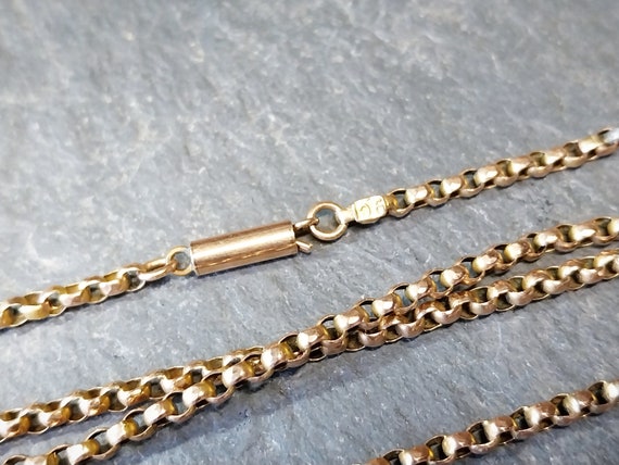 Antique 9ct Rose GOLD BELCHER Chain Necklace with… - image 6