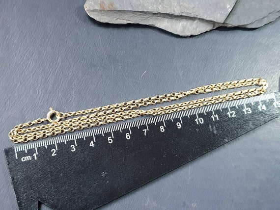Vintage 9ct GOLD BELCHER CHAIN Necklace - 24" Lon… - image 9