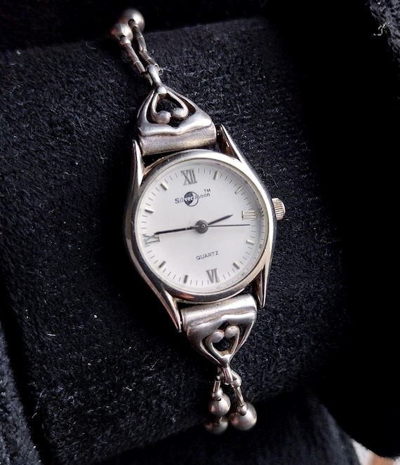 Vintage Sterling Silver Silver Moon WATCH - Bead Link