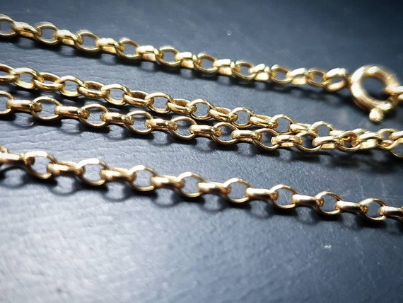 Vintage 9ct GOLD BELCHER CHAIN Necklace - 24" Lon… - image 2