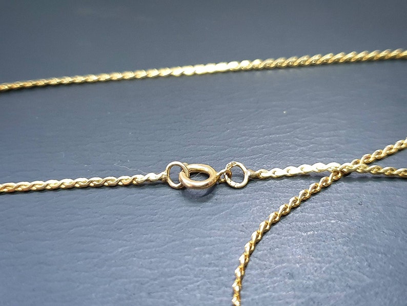 9ct GOLD Snake Style CHAIN Necklace 18 Long Etsy