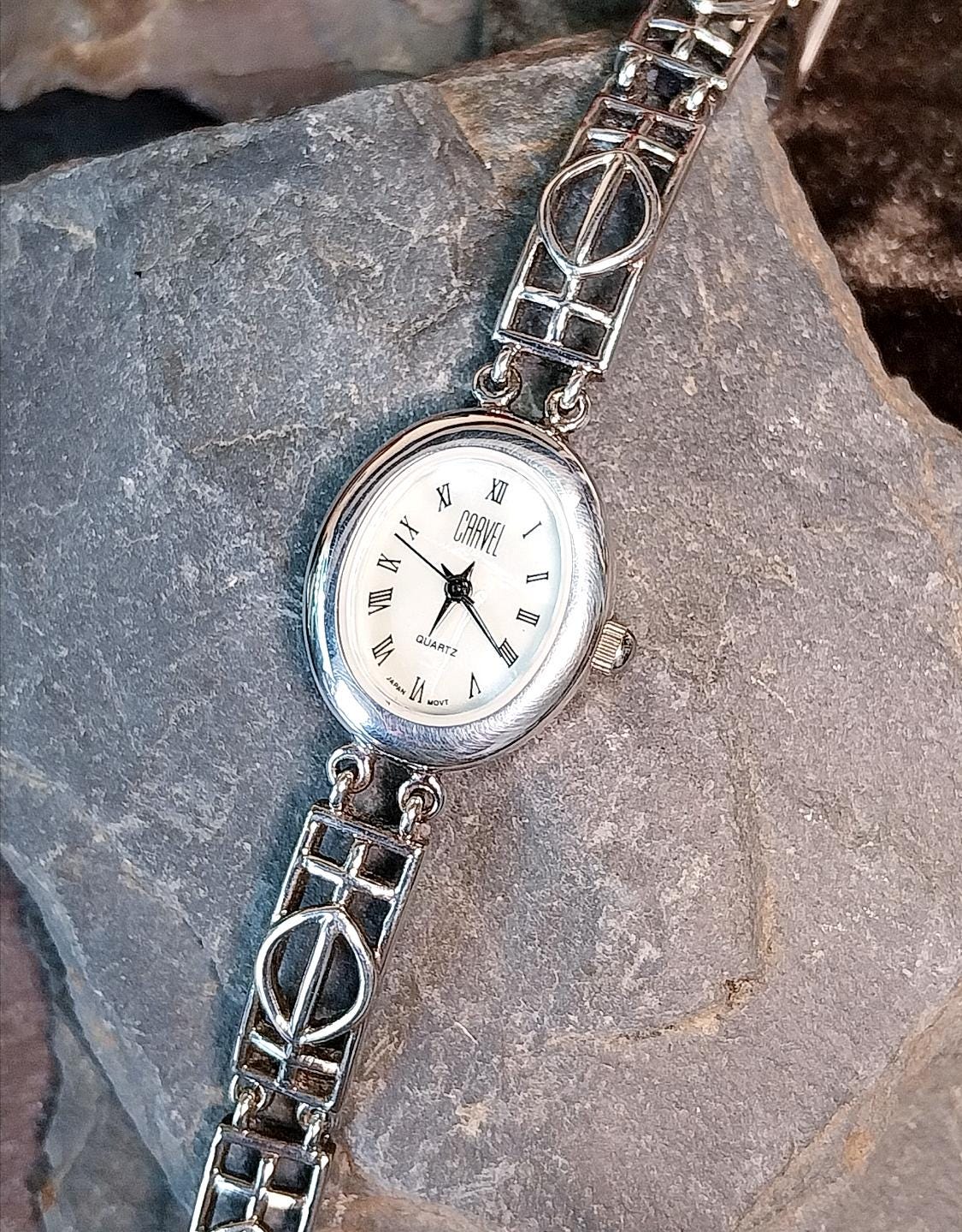 Vintage Sterling Silver Carvel WATCH - Celtic Bracelet Strap 18cm