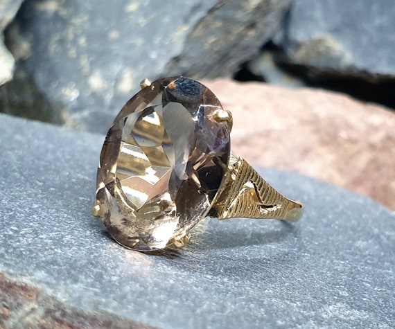 9ct gold smoky quartz ring sale