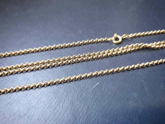 Vintage 9ct GOLD Rolo BELCHER CHAIN Necklace - Ve… - image 2