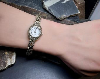 ヴィンテージ スターリング シルバー マーカサイト ウォッチ