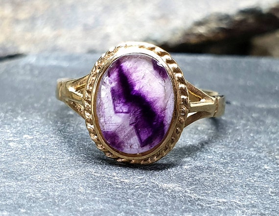 9ct Gold BLUE JOHN RING with Celtic Scroll - Size… - image 5