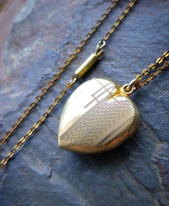 Antique 9ct Rolled GOLD Heart LOCKET With 17 Barrel Clasp Chain 5.2g Etsy Sweden
