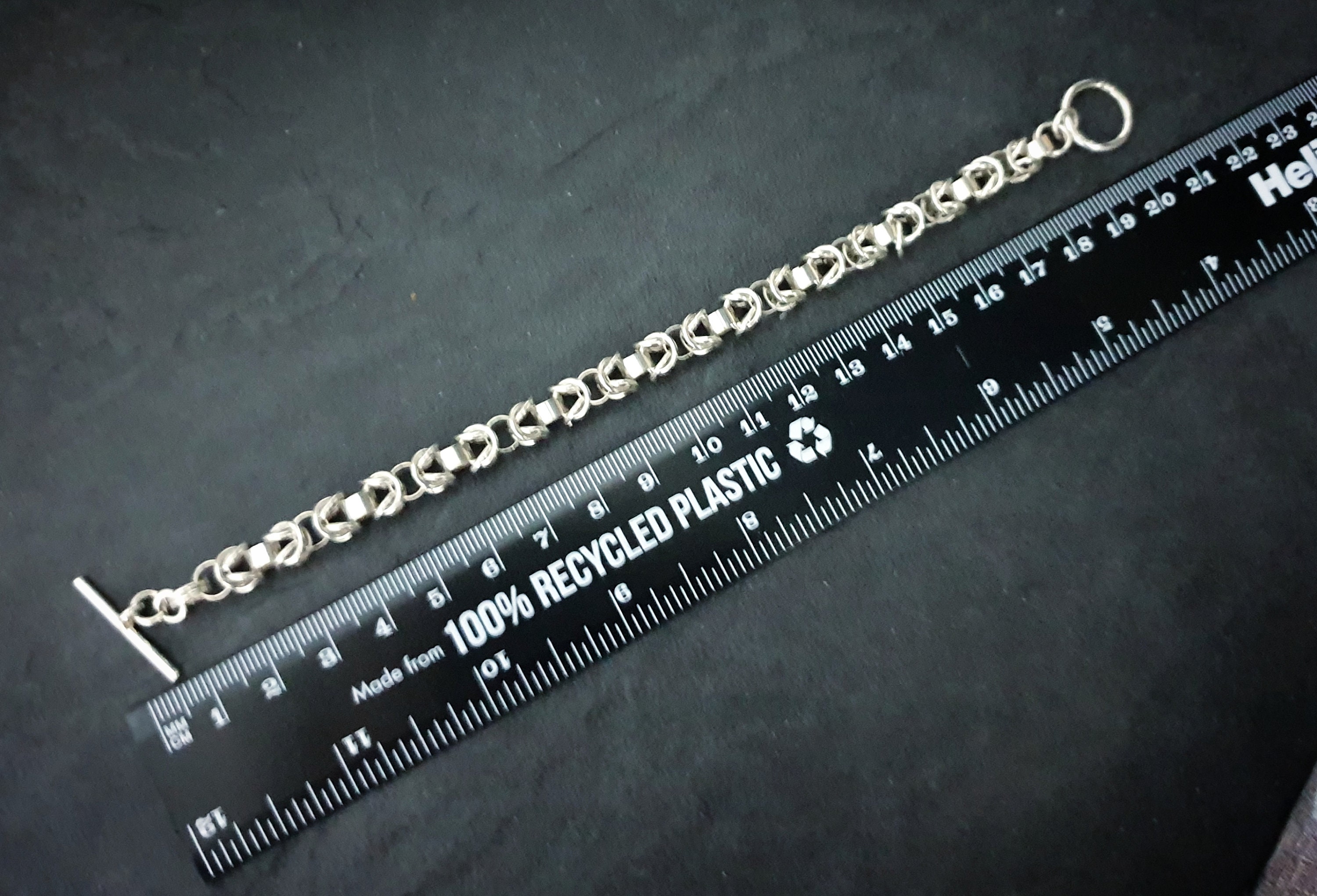 Vintage Sterling Silver T Bar Bracelet With Multi Loop Links