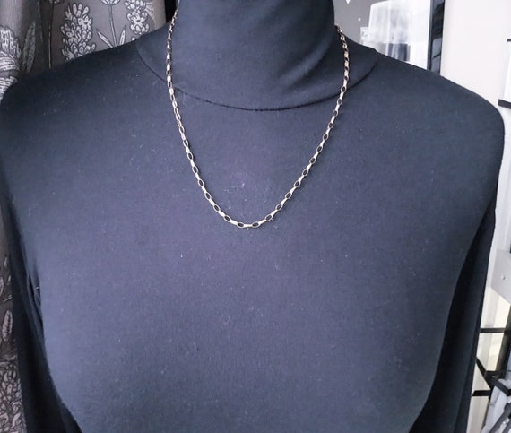 Vintage 9ct GOLD BELCHER CHAIN Necklace, 21" Long… - image 7