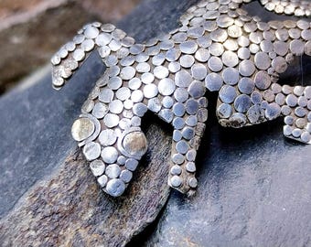 Vintage Sterling Silver GECKO Lizard BROOCH  - Pin 6.9g