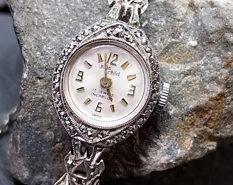 ヴィンテージ スターリング シルバー マーカサイト ウォッチ