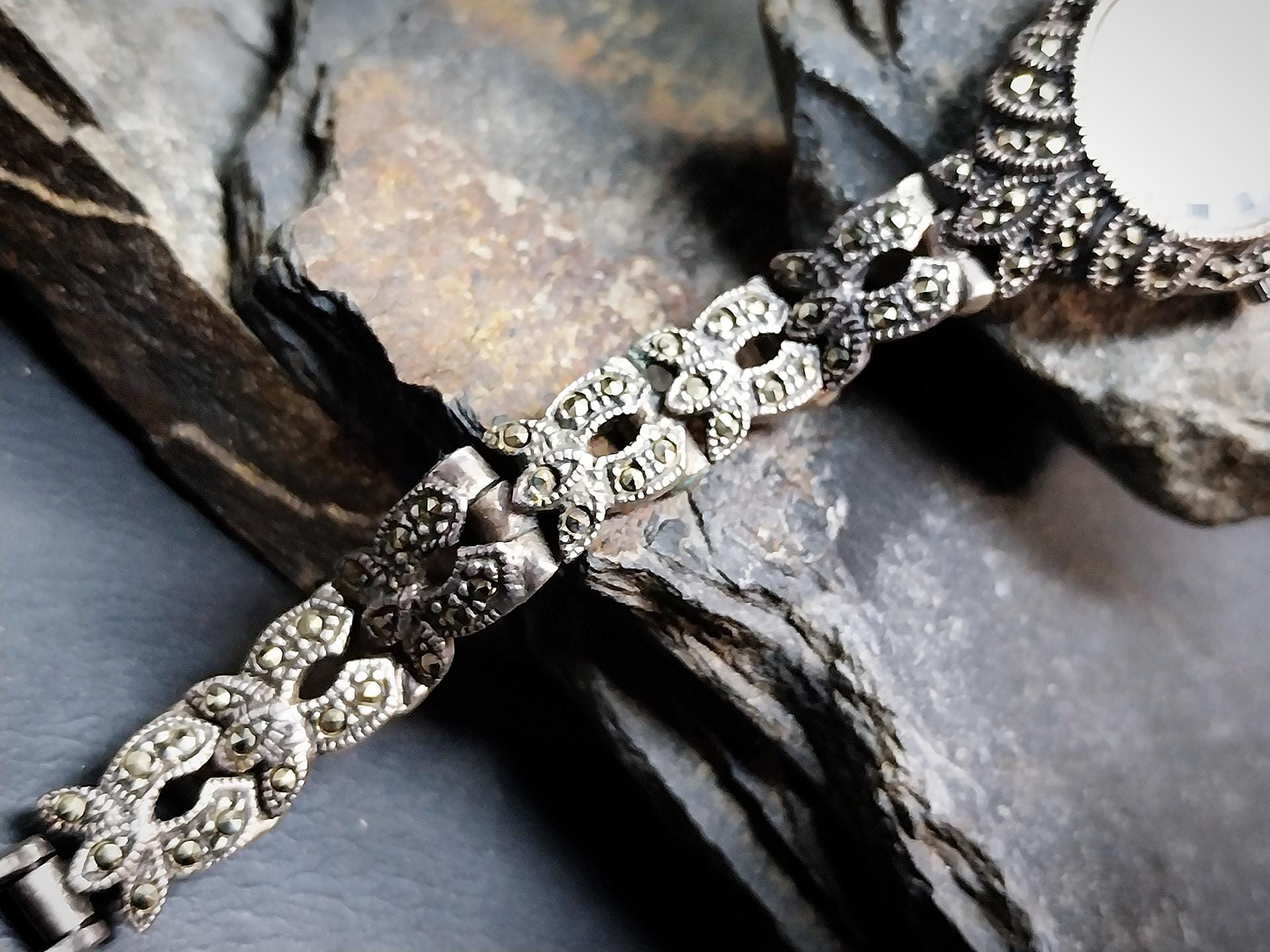 ヴィンテージ スターリング シルバー マーカサイト ウォッチ