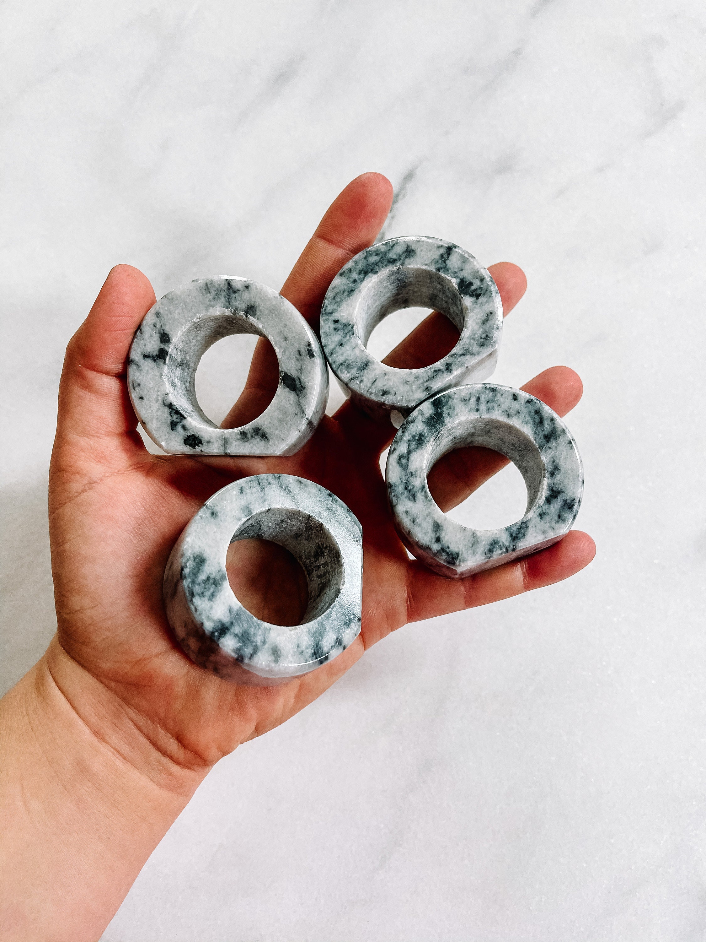 Marble Napkin Rings Marble Napkin Holder Stone Napkin Etsy