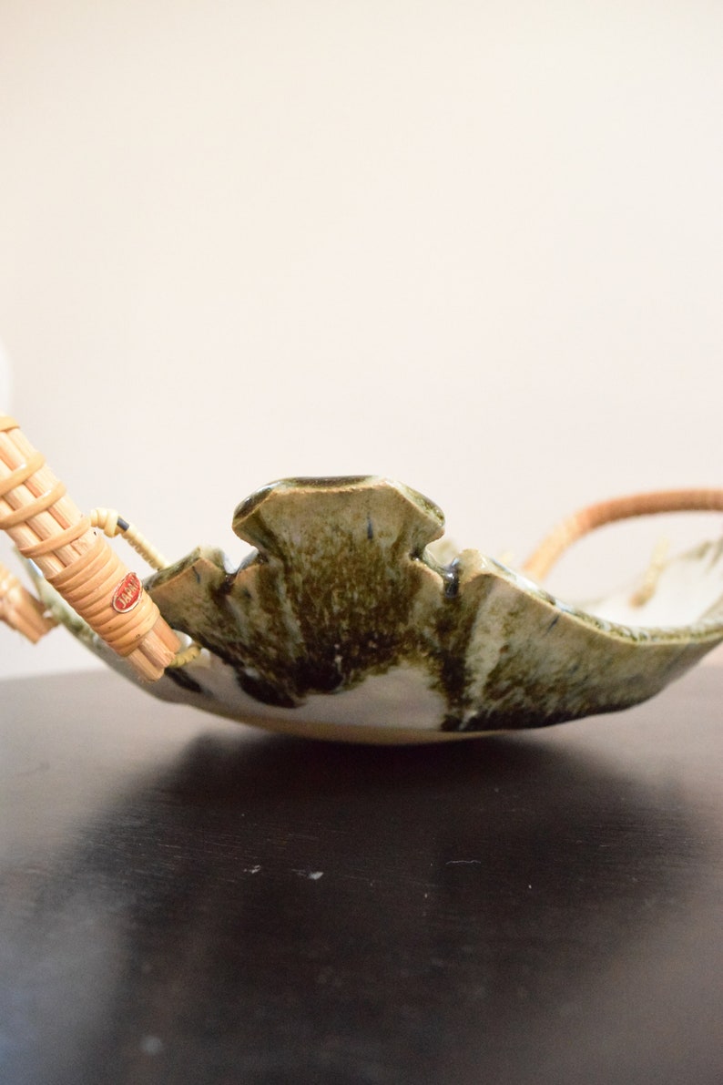 Pottery Basket Woven Handles Pottery Bowl Woven Handles Etsy