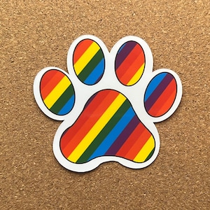 Rainbow paws sticker, LGBT dog sticker, dog lover pride sticker, Gift for dog trainer, Force Free Sticker, reactive dog, agility