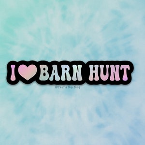 I love Barn hunt sticker, Rat catcher scent work, Gift for dog trainer, obedience, agility, dog sports decal, barn hunt decal, farm vermin