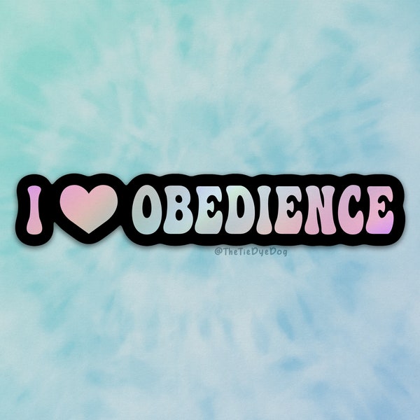 I love obedience sticker, rally obedience decal, utility, heeling, Gift for dog trainer, gift for obedience trial, dog sports decal,