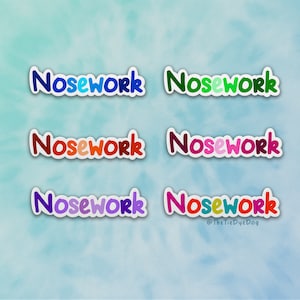 Nosework sticker, gift for dog handler, dog sports decal, scent work decal, laptop sticker, water bottle decal, dog training sticker
