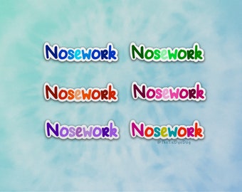 Nosework sticker, gift for dog handler, dog sports decal, scent work decal, laptop sticker, water bottle decal, dog training sticker
