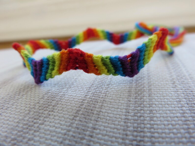 Zig Zag Rainbow Friendship Bracelet String Bracelet Etsy