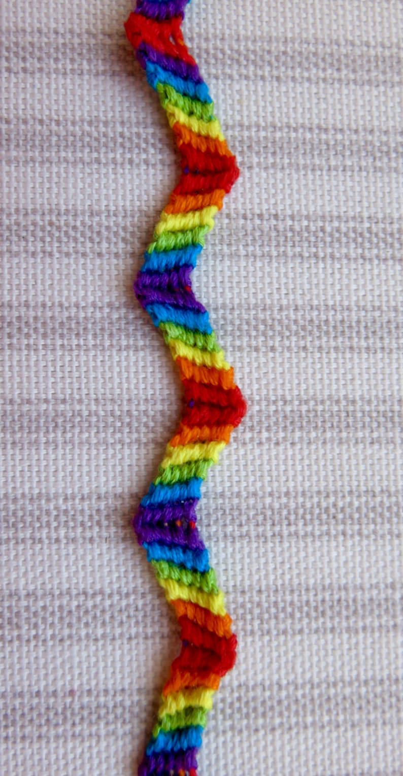 Zig Zag Rainbow Friendship Bracelet String Bracelet Etsy