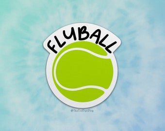 Flyball decal, tennis ball sticker, gift for flyball team, Gift for dog trainer, obedience, agility, dog sports decal, fetch