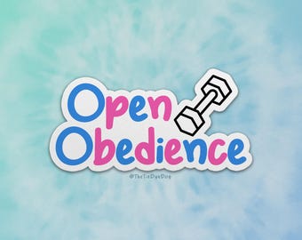 Open obedience sticker, rally obedience decal, utility, heeling, Gift for dog trainer, gift for obedience trial, dog sports decal,
