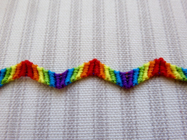 Zig Zag Rainbow Friendship Bracelet String Bracelet Etsy