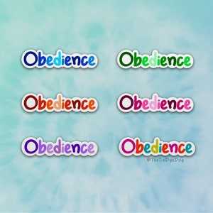 Dog obedience sticker, rally obedience decal, utility, heeling, Gift for dog trainer, gift for obedience trial, agility, dog sports decal,