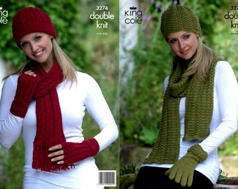 KING COLE 3508 ARAN KNITTING PATTERN SIZE 32-46 NOT the FINISHED GARMENTS