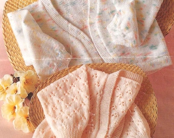 PDF Knitting Pattern 679~Baby's/Toddler's Bolero Cardigans~4ply~16-24"