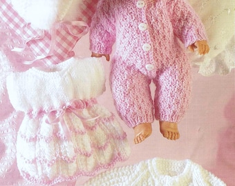 PDF Knitting Pattern 3072~Doll's Clothes~DK~14 inch dolls