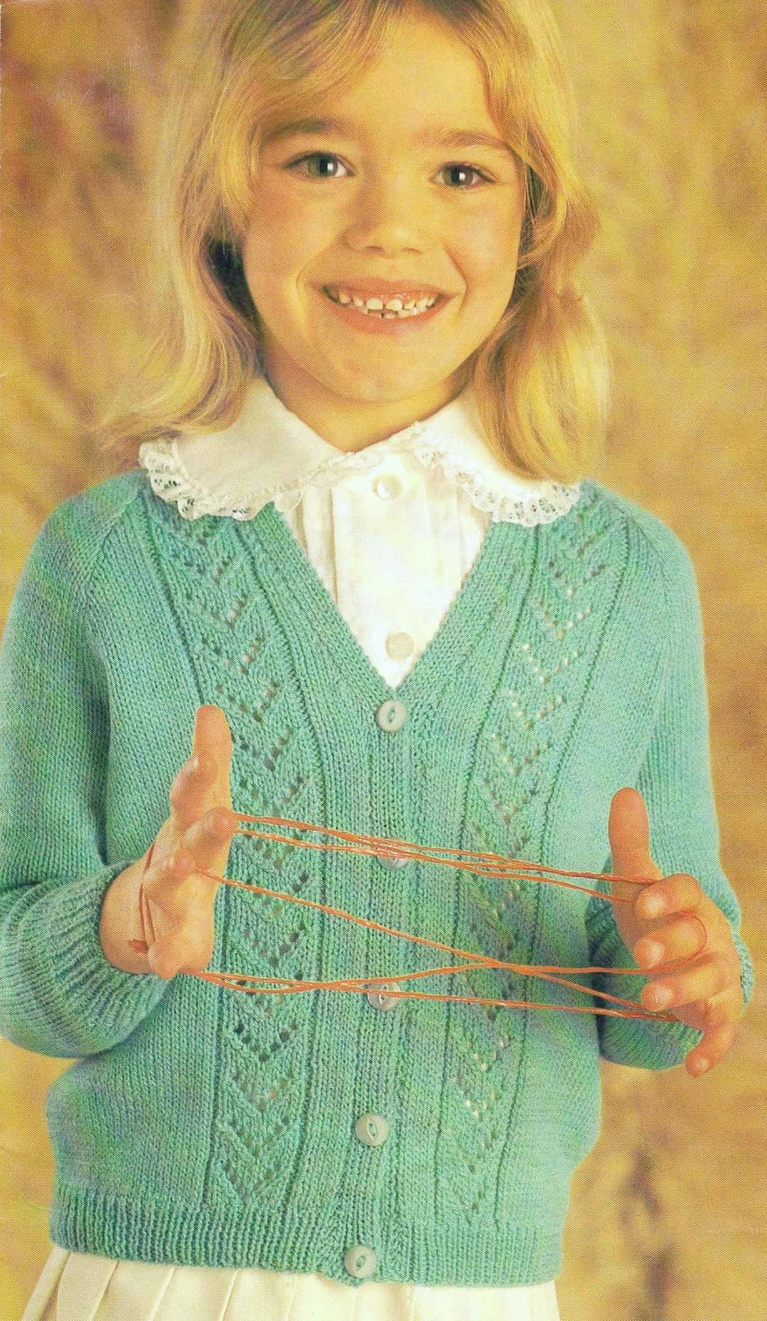 PDF Knitting Pattern~lace Panel Cardigan~dk or 4ply~22-28