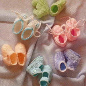 PDF Knitting and Crochet Pattern~Baby Bootees and Shoes~4ply