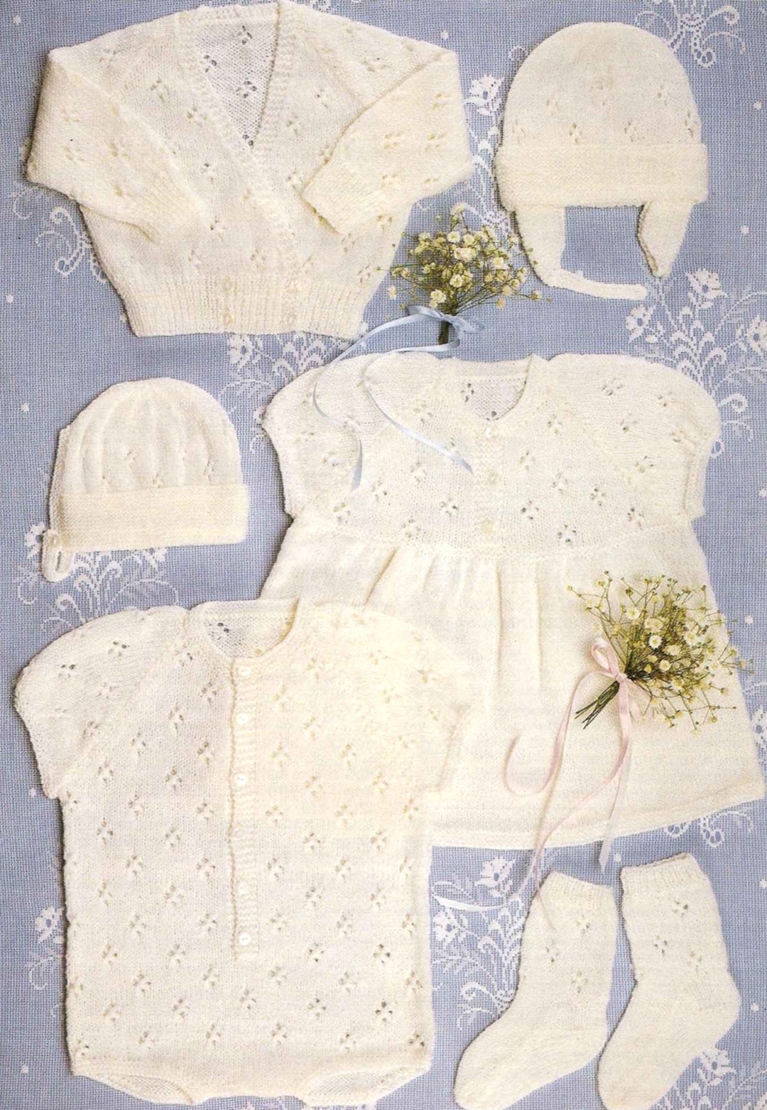 PDF 編み物パターン 00544~ゴージャスな 6 ピース ロンパース