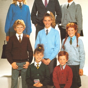 PDF Knitting Pattern 4551~School Cardigan for Boy or Girl~DK~24-40"