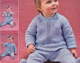 PDF Knitting Pattern~Jumper and Leggings~DK or QK~19-21"