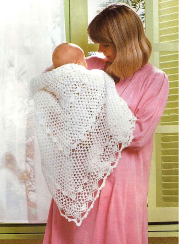 PDF Crochet Pattern~elvira Baby Shawl~2ply