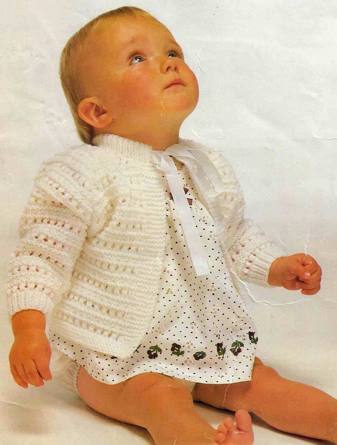 PDF Knitting Pattern 13639~eyelet Ridge Cardigan~dk~19-21