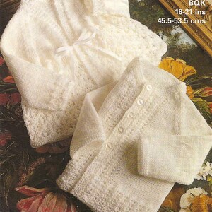 PDF Stickmönster 1932 ~ Matinékappa och jacka ~ QK ~ 18-21"