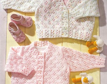 PDF Knitting Pattern 962~Lacy Cardigans~DK~16-24"