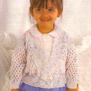 PDF Knitting Pattern 628~Lacy Cardigan~DK~16-24&quot;