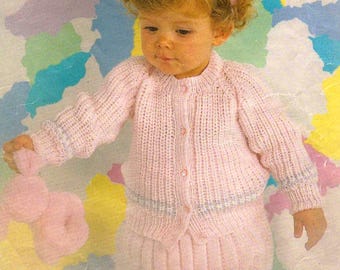 Nearly Free PDF Knitting Pattern 498~Toddler's Cardigan and Skirt~DK~20-24"