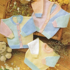 PDF Knitting Pattern 1062~Stash-Busting Sweater and Cardigans~DK~12-24"