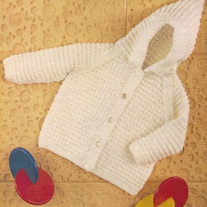 PDF Knitting Pattern 275~Hooded Jacket~DK~20-22&quot;