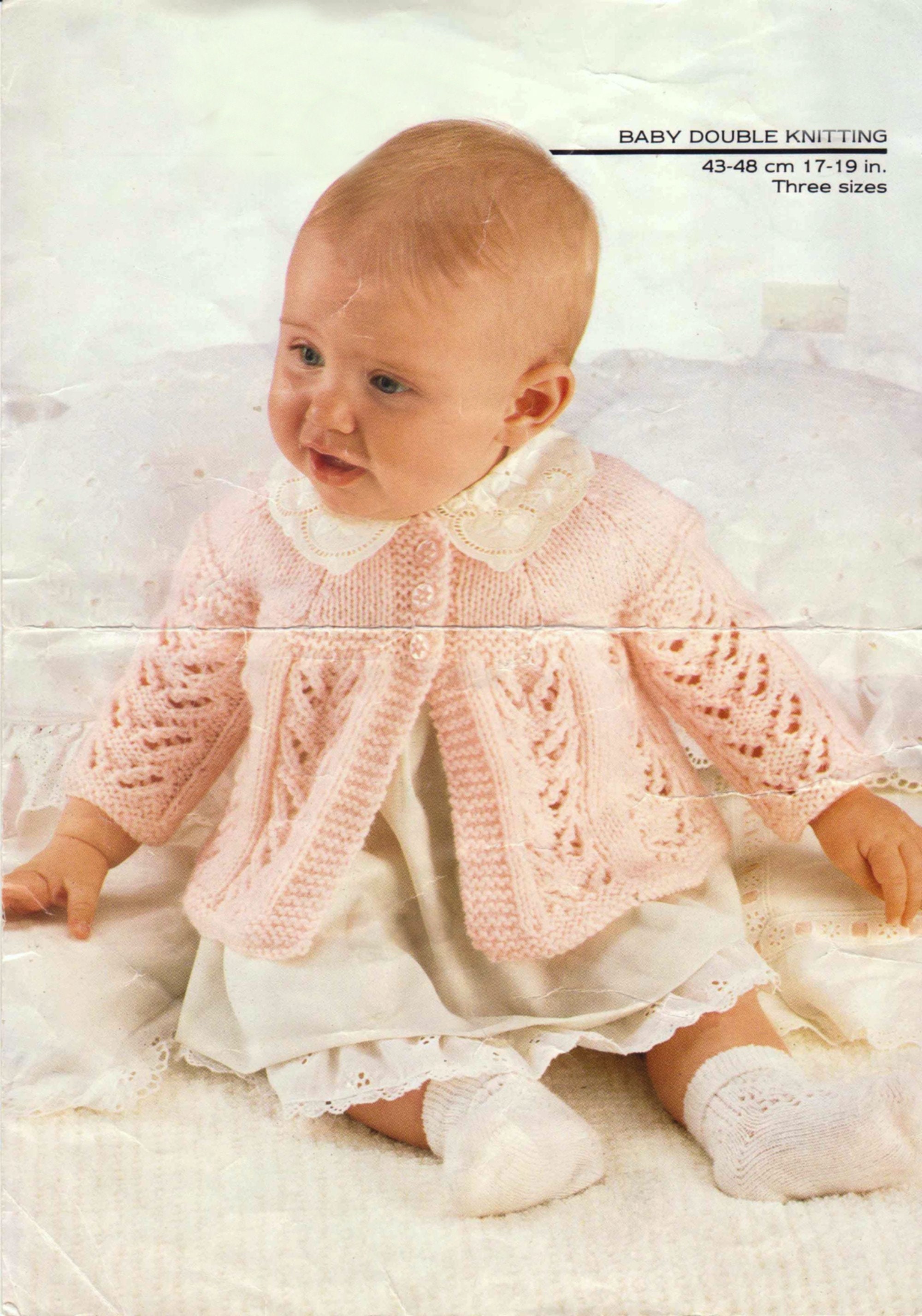 PDF-instant copy download lacy matinee coat 16-20 inch baby 4ply knitting pattern-vintage